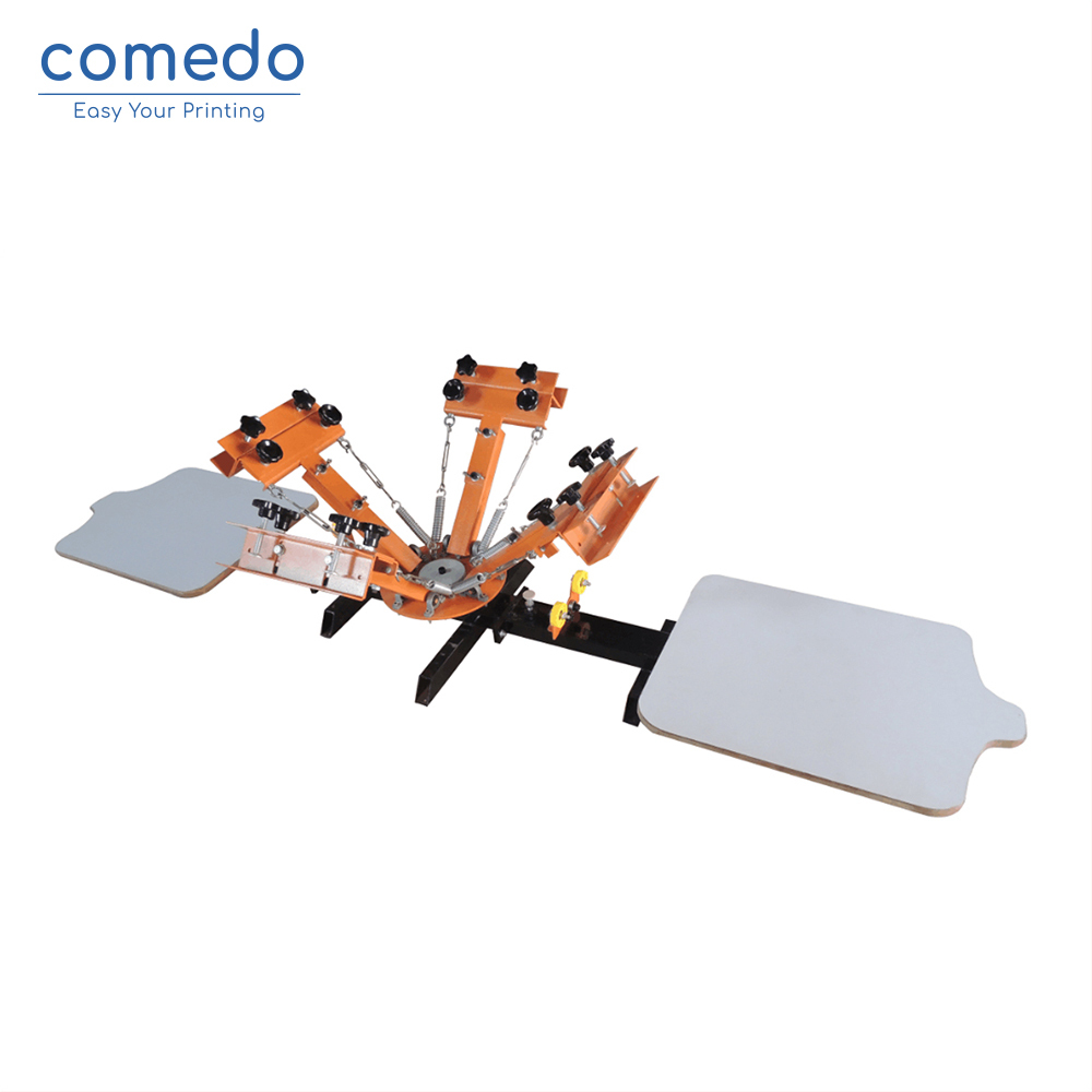Comedo NS402-EAS 4 color 2 station screen printing machine t-shirt printing machine