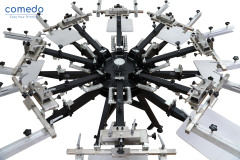 Manual 8 color 8 station heavy duty double clamp screen printer with micro-registration