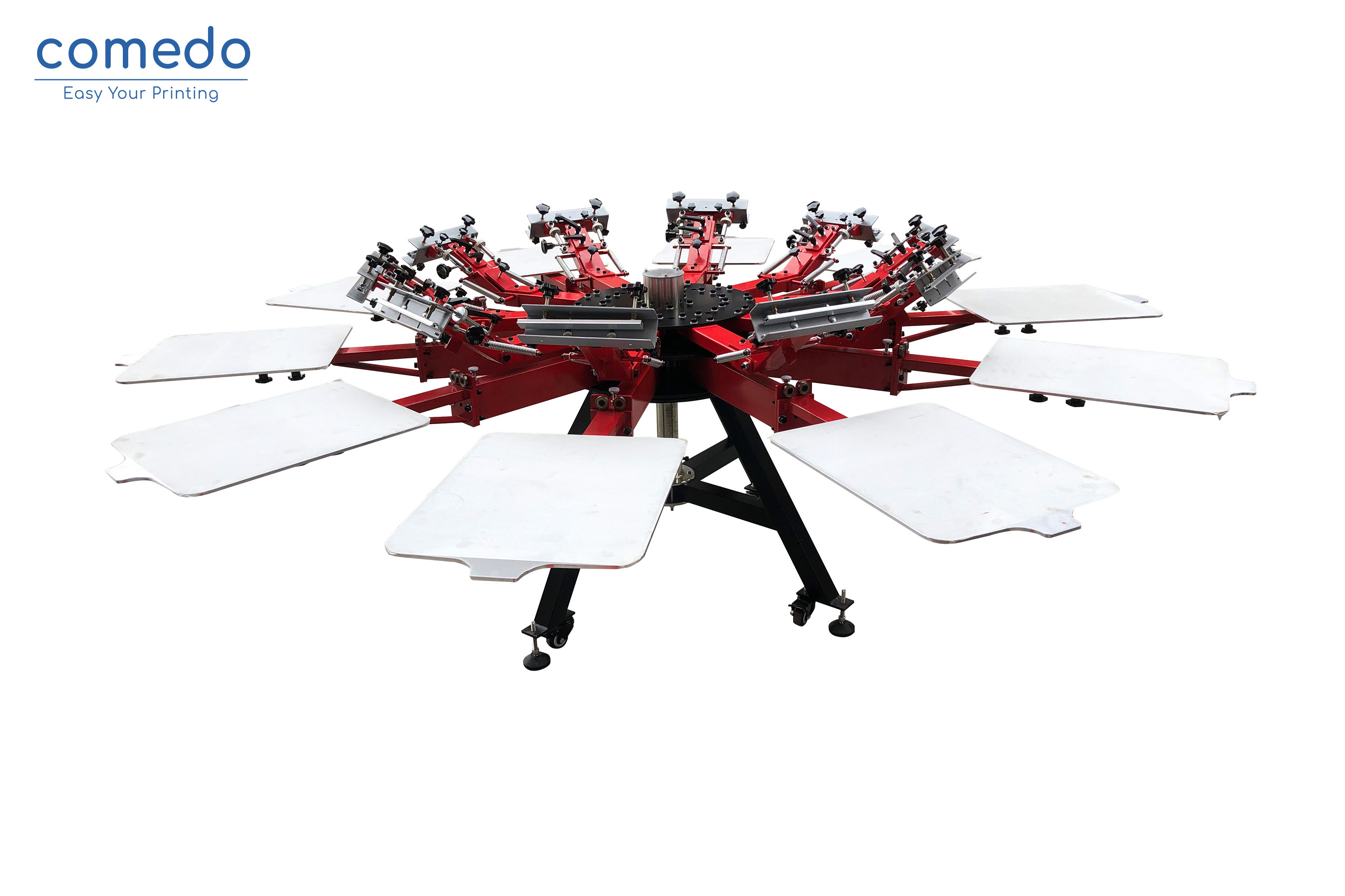 Micro Registration 12 Color 12 Station Aluminum Tshirt Silk Screen Printing Machine Press