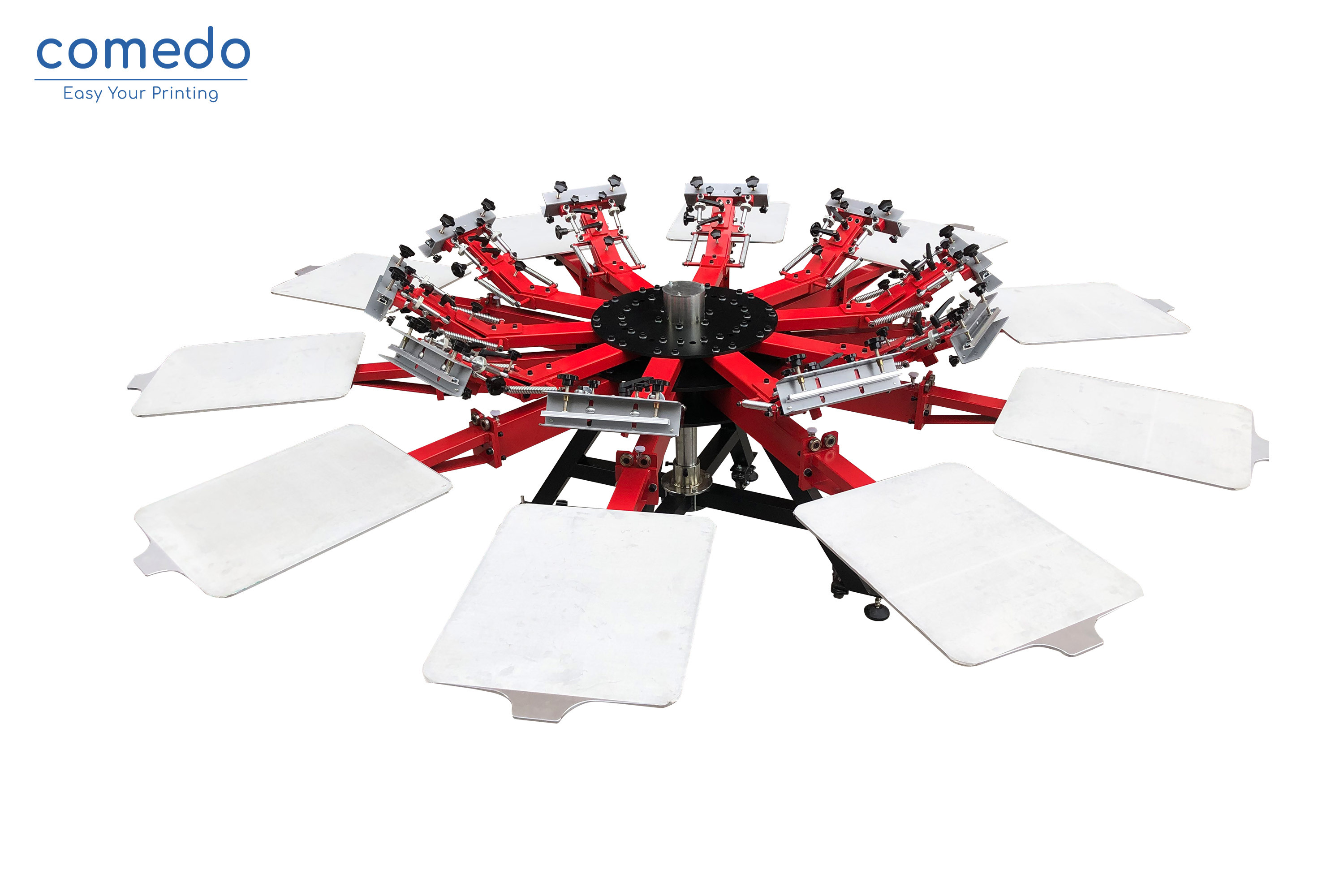 Micro Registration 12 Color 12 Station Aluminum Tshirt Silk Screen Printing Machine Press