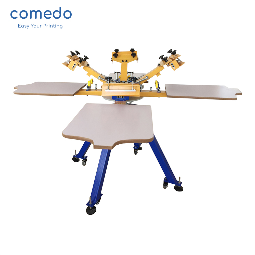 Comedo Manual 4 color 4 station t shirt screen printing machine