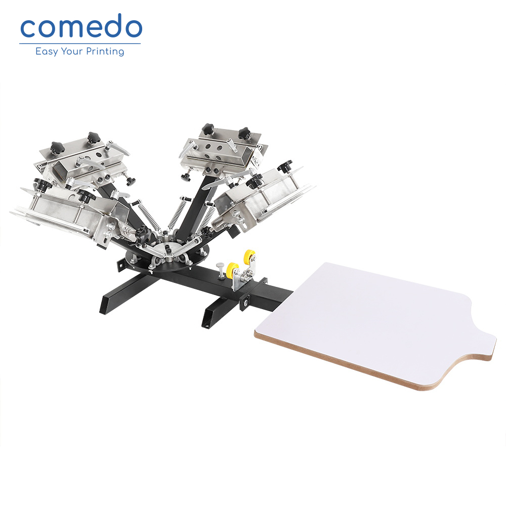 Comedo  factory price 4 Color 1 Station Silk Screen Printing NS401-EAS Press machine