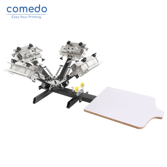Comedo  factory price 4 Color 1 Station Silk Screen Printing NS401-EAS Press machine
