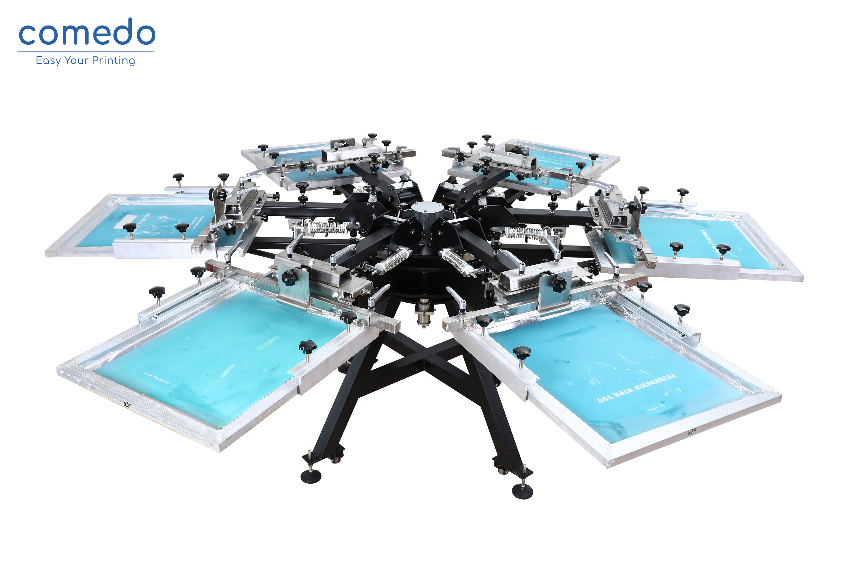4 Color 4 Station Heavy Duty Aluminium t shirt Screen Printer with Micro Registration KMD-404HD