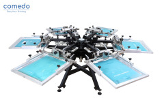4 Color 4 Station Heavy Duty Aluminium t shirt Screen Printer with Micro Registration KMD-404HD