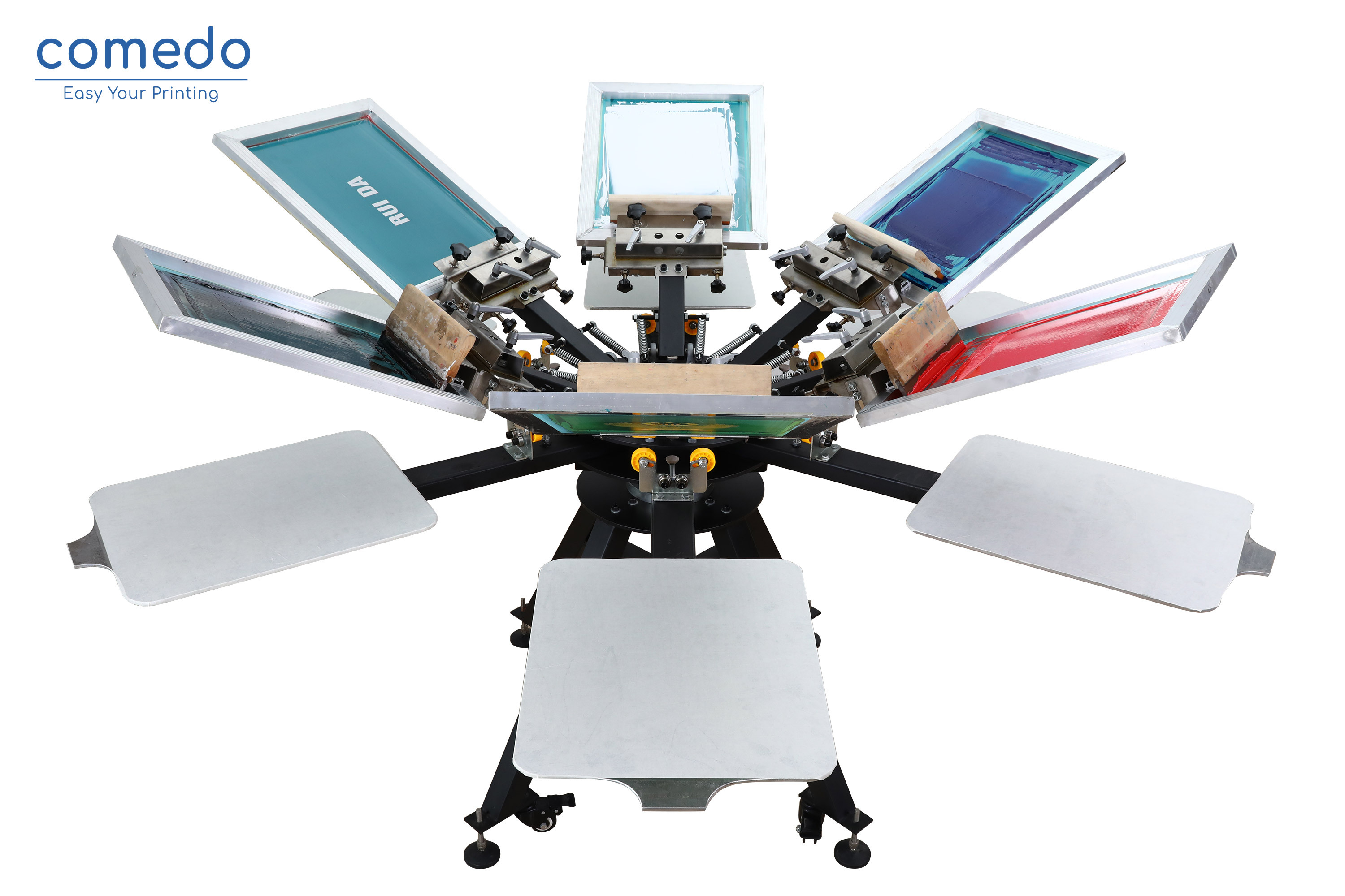 Screen Printing machine with micro registration 6 color 6 station KMD606-MR