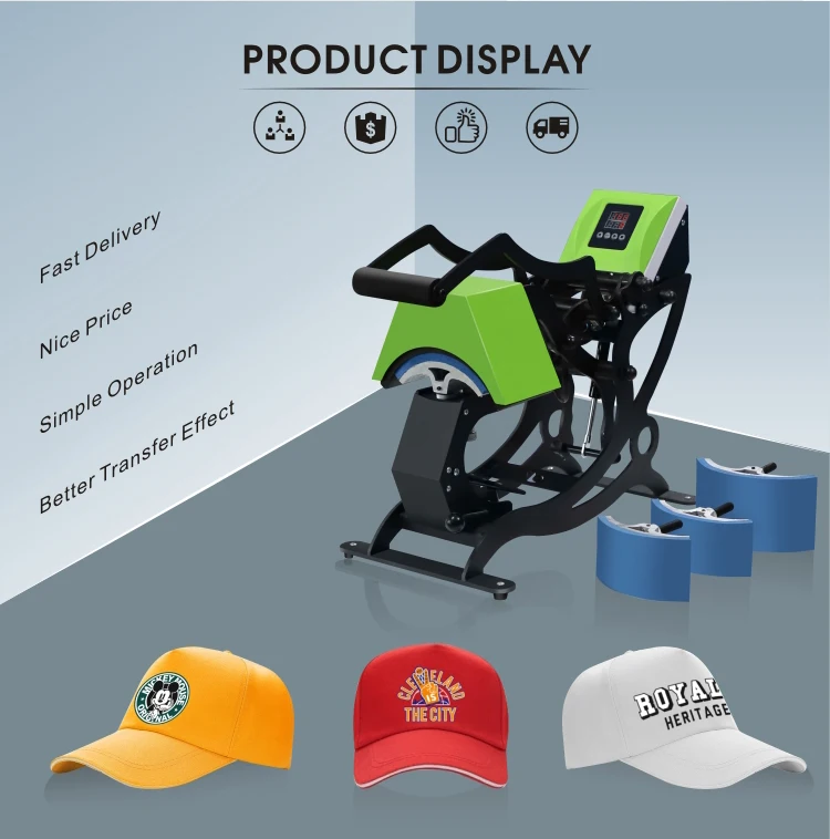 4 In 1 Hat Cap Heat Press Sublimation Machine In Digital Clamshell