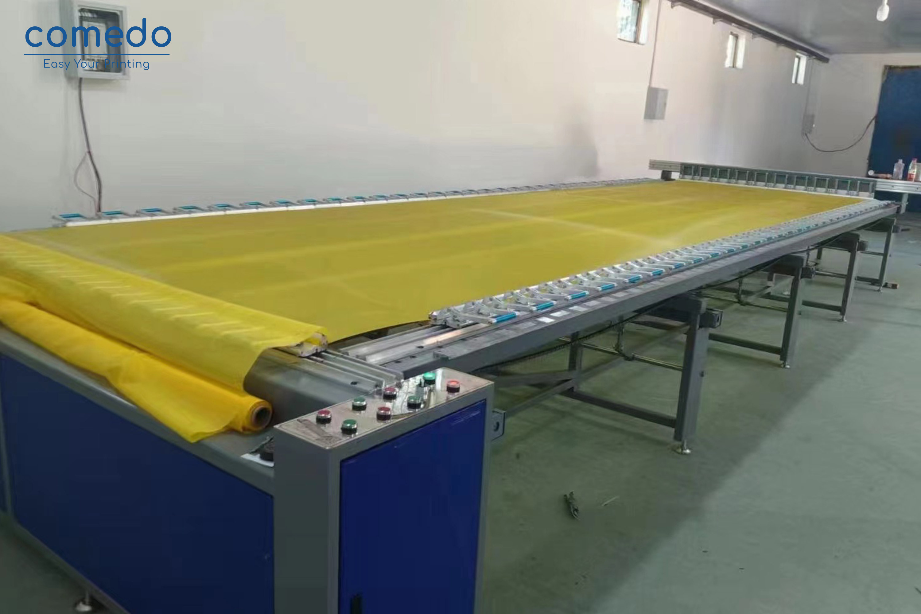 Precision electric mesh stretching machine