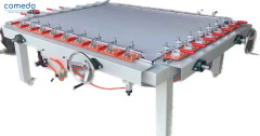 Pneumatic double clamp mesh stretching machine