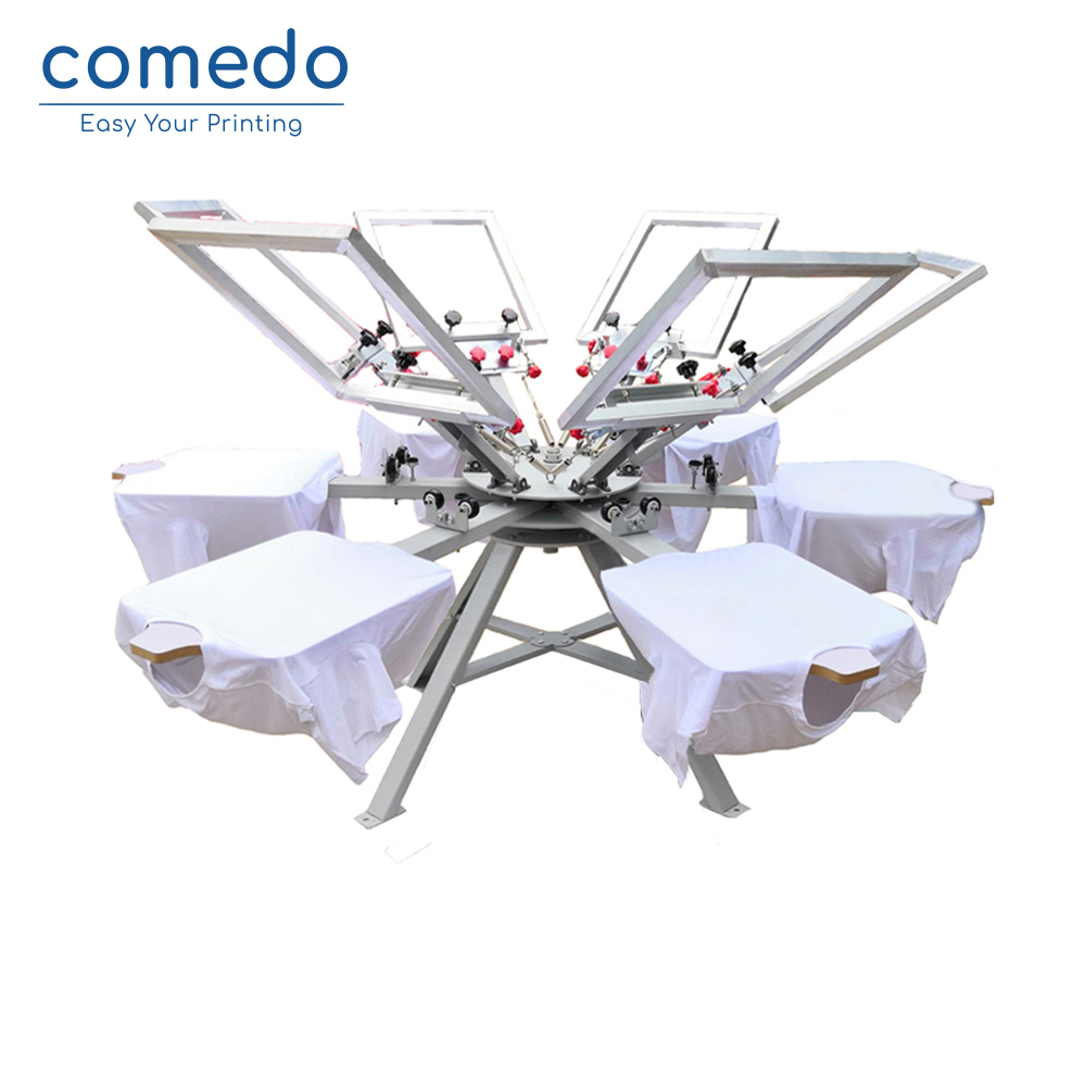 Manual rotary screen printing machine with micro regstration 404 606 808