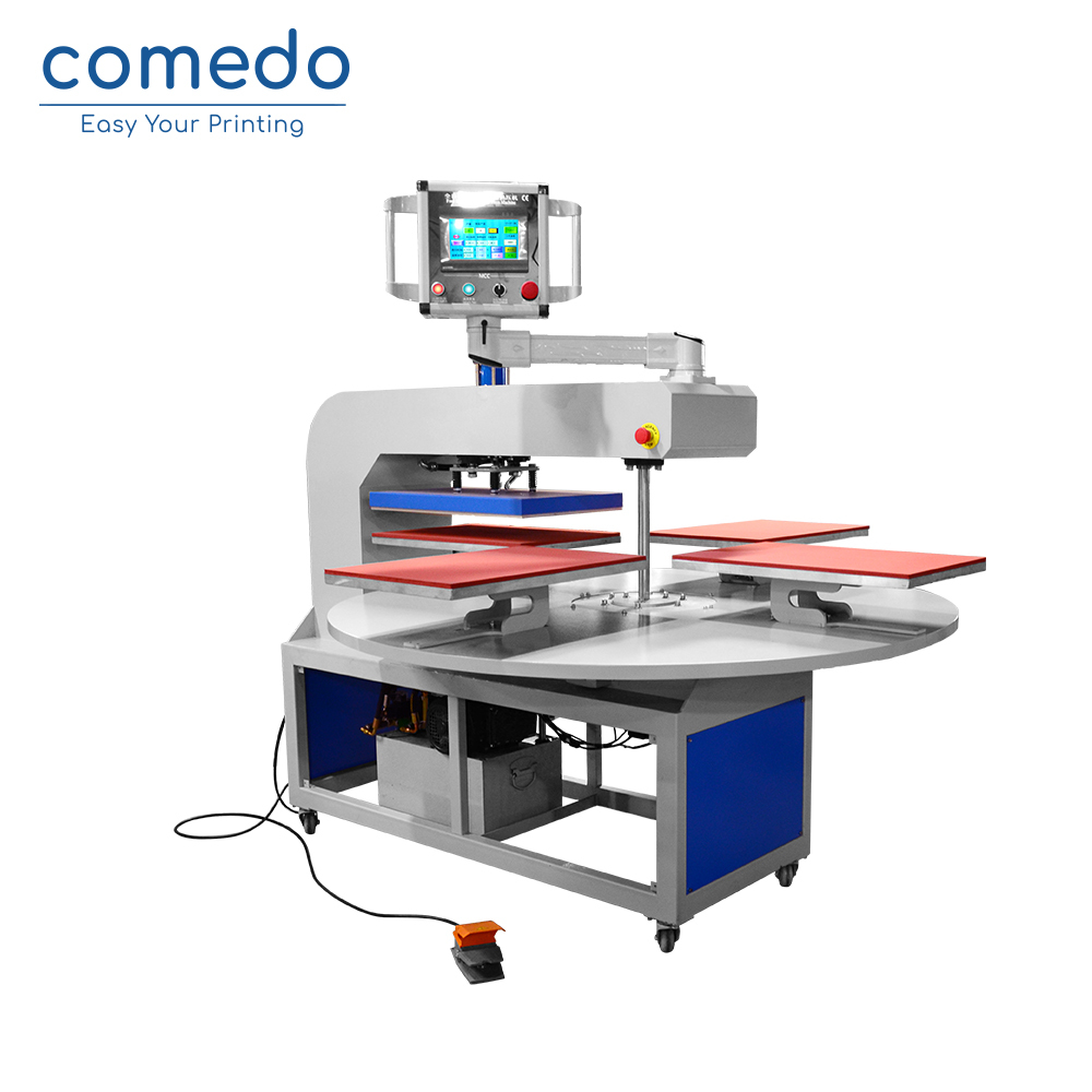 Automatic Pneumatic 4 Station Sublimation Heat Press For T-Shirt