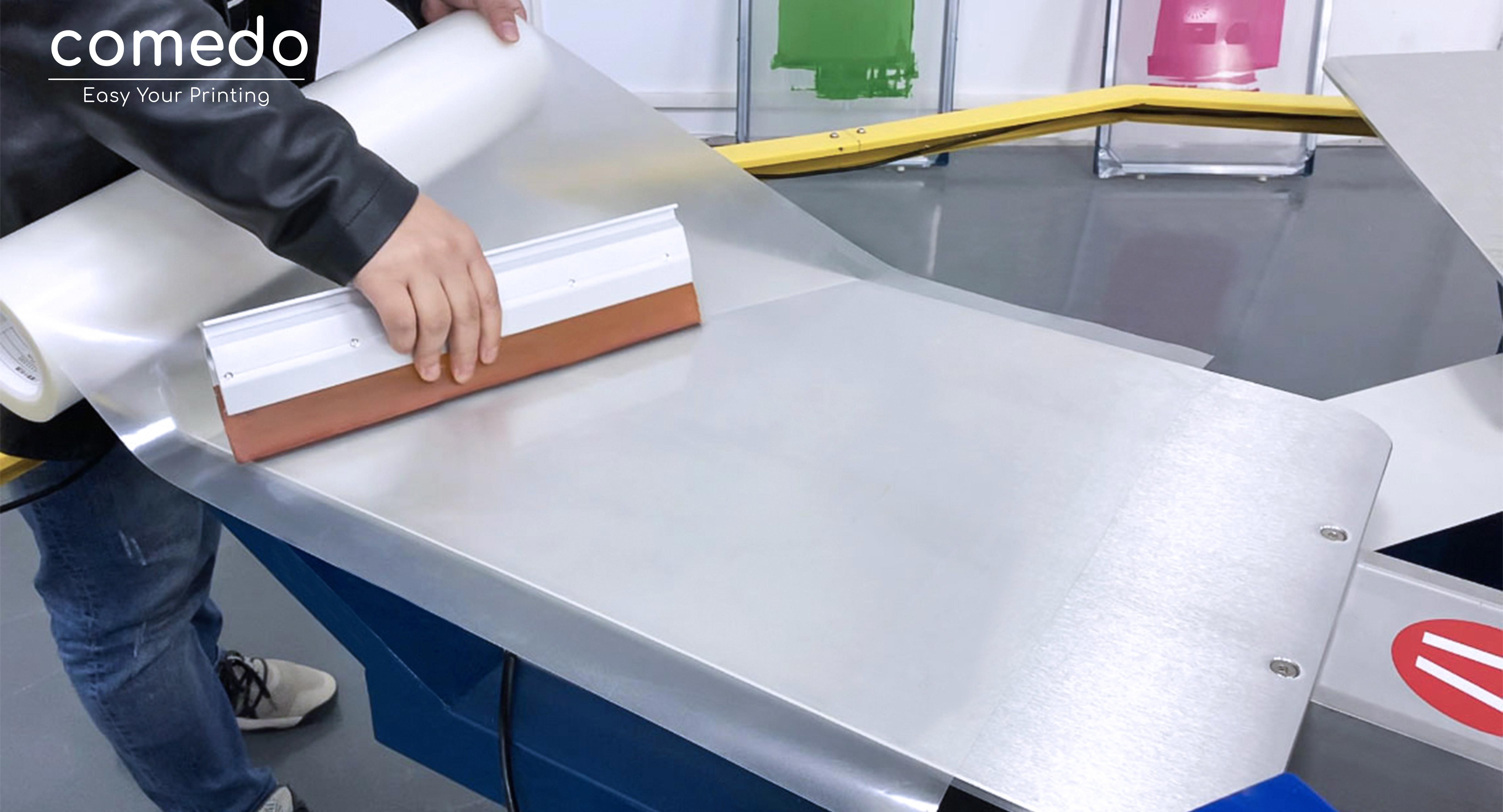 Screen printing repeatable double sided pallet film