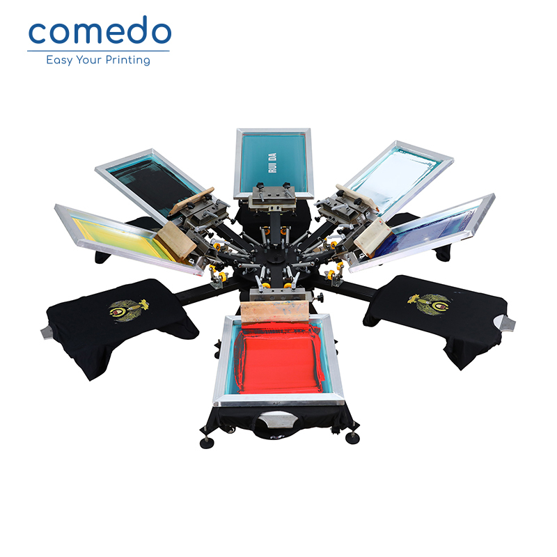 Screen Printing machine with micro registration 6 color 6 station KMD606-MR