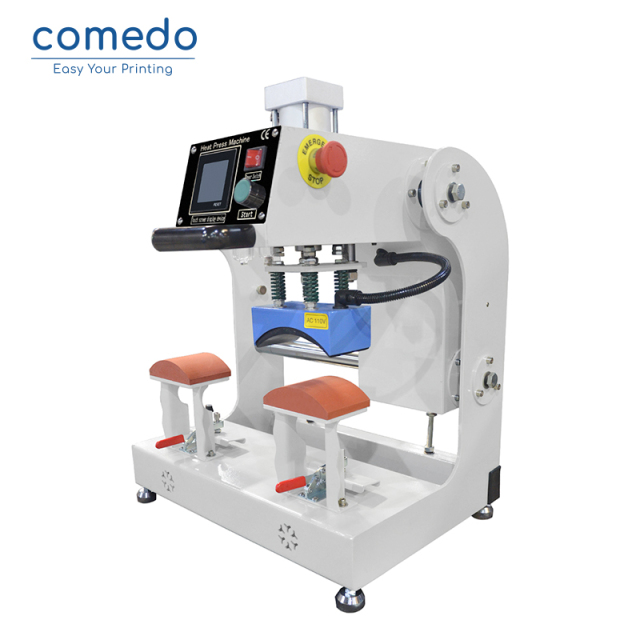 Comedo double station pneumatic hat heat press 8x14cm