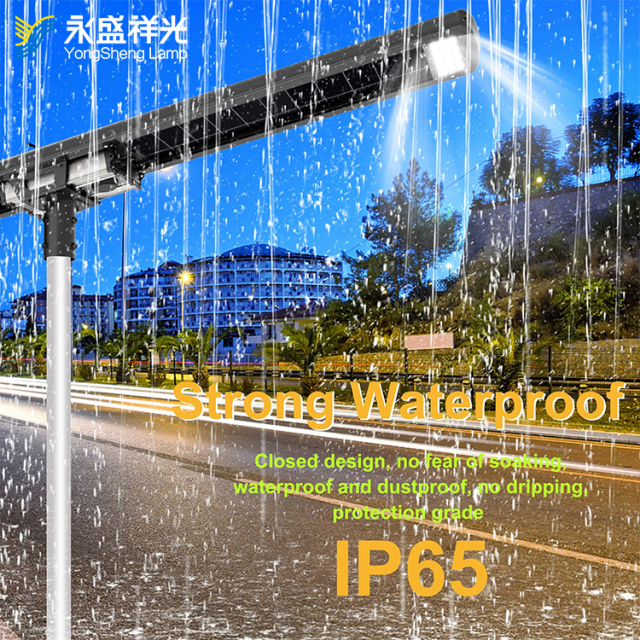 National standard module all in one integrated LED solar street light with double-sided monocrystal IP65 for street light and parking lot