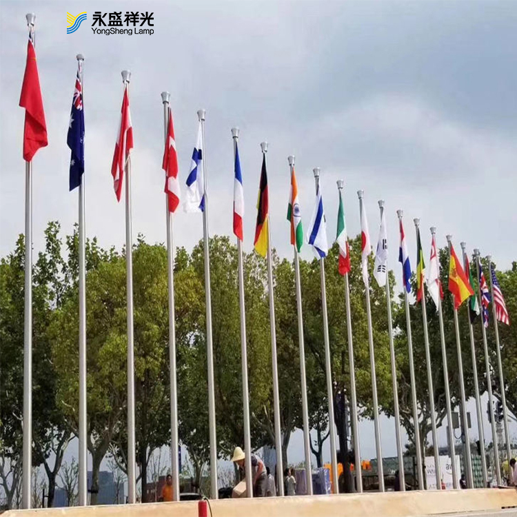 High quality Automatic Raise Stainless Steel Tapered Flag Pole with Customizable Height and Thickness for Outdoor Flags