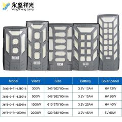 Wholesales solar street light 300w 500w 1000w integrated solar street lamp all in one for community outdoor road lighting IP65