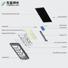 Wholesales solar street light 300w 500w 1000w integrated solar street lamp all in one for community outdoor road lighting IP65