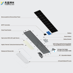 Energy saving outdoor waterproof IP65 solar light integrated all in one 100w 200w 300w smd dia casting aluminum housing for city road parking lot square lighting