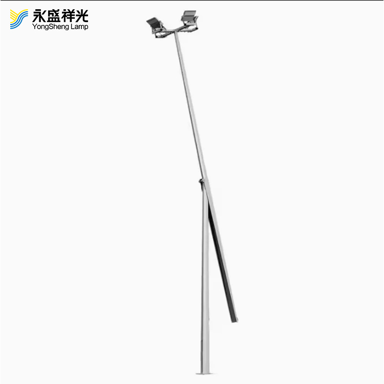 Manufacturer Customized 8m 10m 12m 15m Hot Dip Galvanized Steel Outdoor Lamp Pole Mid Hinge Folding Street Light Pole