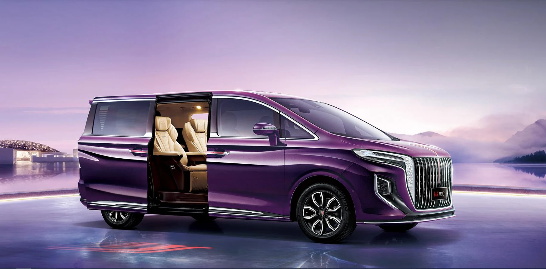 In Stock 2023 New Cars HQ9 Light Fuel Cell System Middle MPV Hoy Saling Business And Family For HONG QI Used Cars