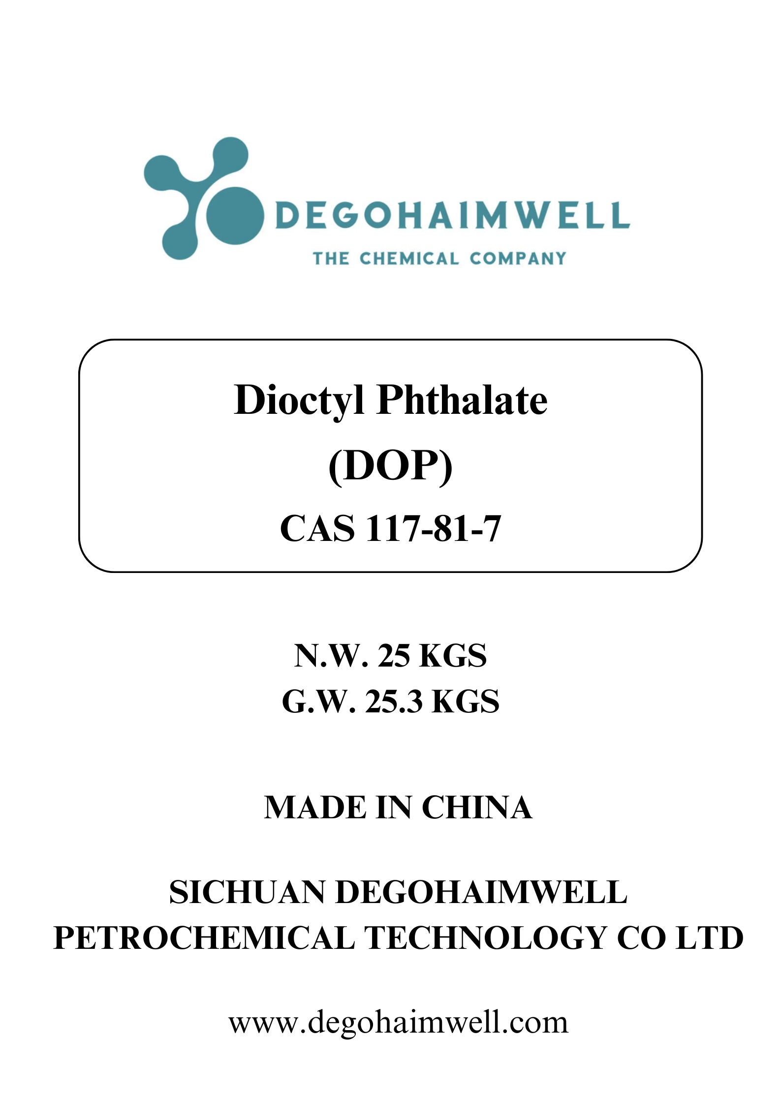 Dioctyl Phthalate (DOP) | CAS 117-81-7 | Plasticizer for PVC cables, films, hoses