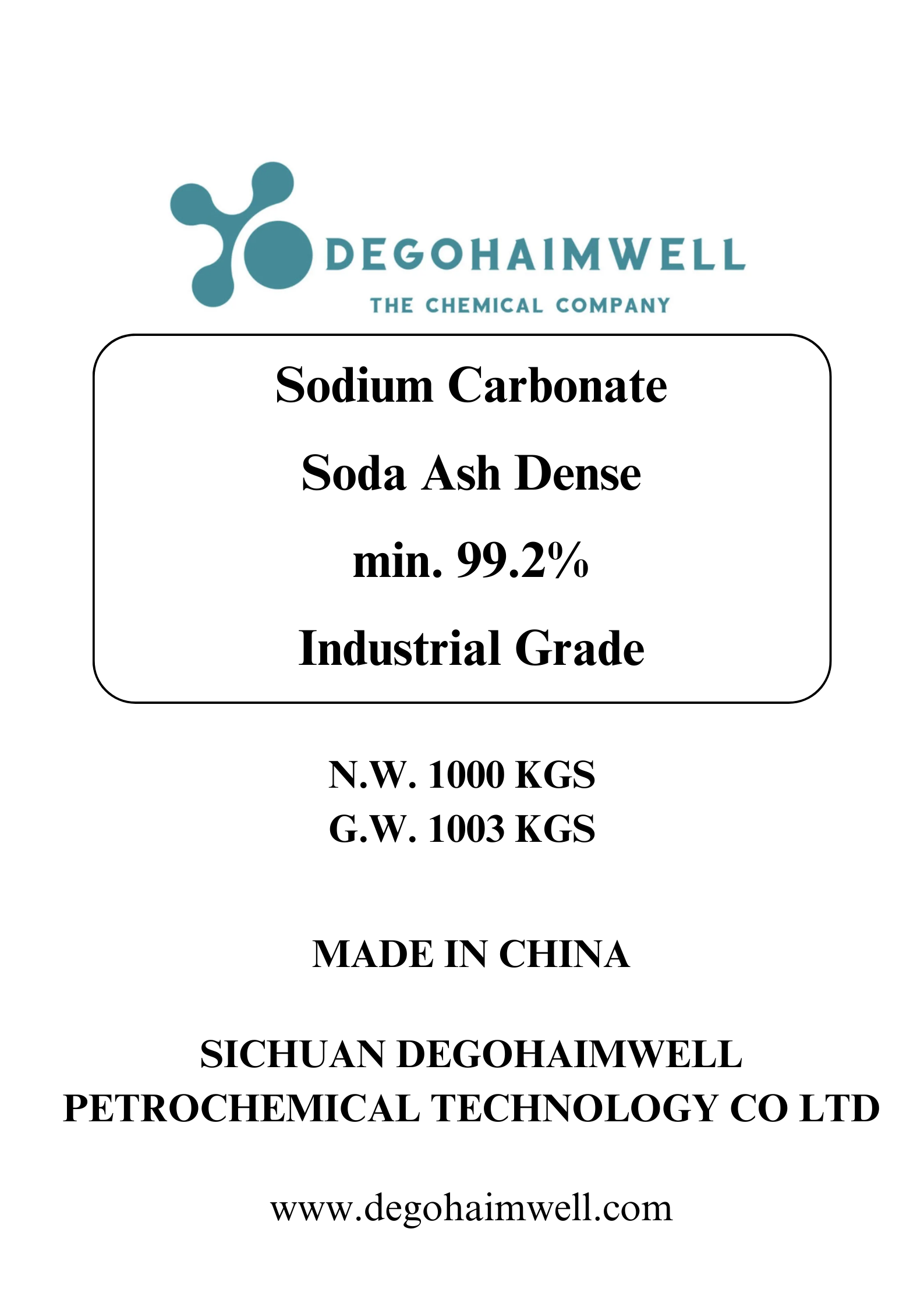 Soda Ash Light | min. 99.2% | Industrial Grade | for Laundry