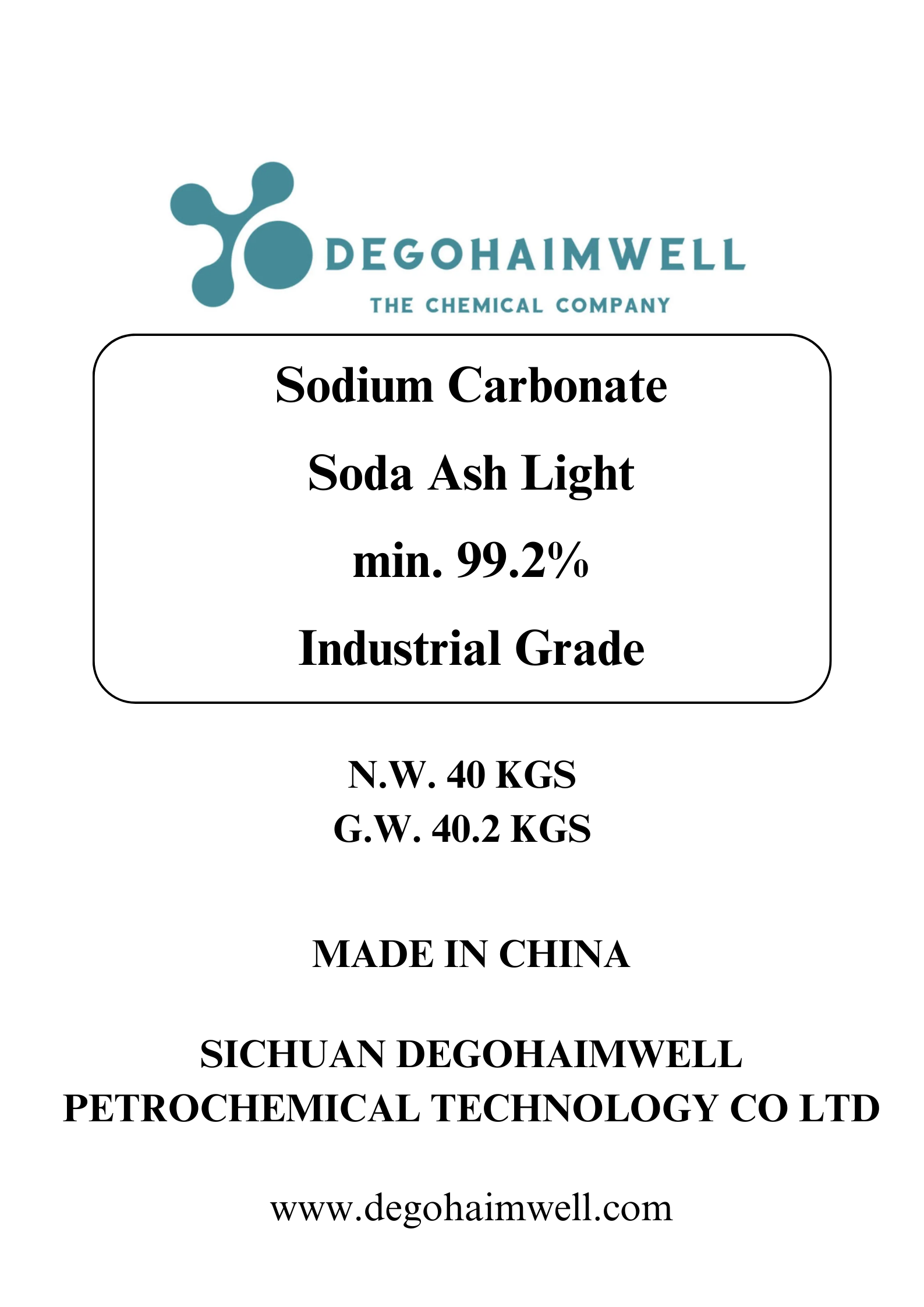 Soda Ash Light | min. 99.2% | Industrial Grade | for Laundry