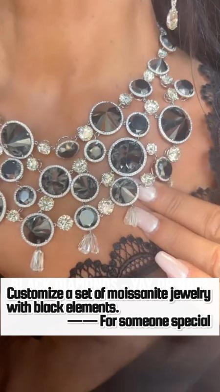 Black Beauty Moissanite Necklace (Custom)