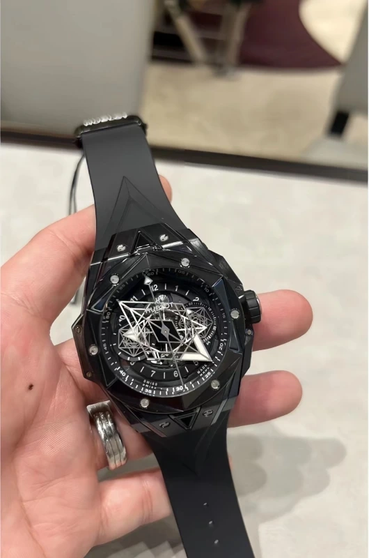 Hublot Big Bang Sang Bleu II 45 mm Black Dial Ceramic Case Rubber Strap Automatic Men's watch