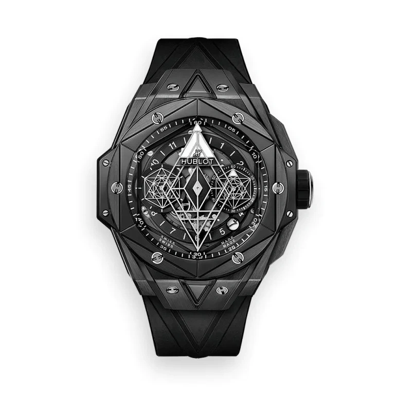 Hublot Big Bang Sang Bleu II 45 mm Black Dial Ceramic Case Rubber Strap Automatic Men's watch