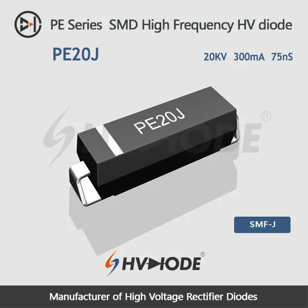 PE20J SMD high voltage diode 20KV,300mA, 75nS