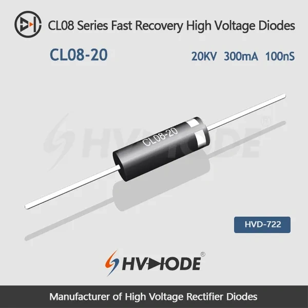 CL08-20 Fast Recovery High Voltage Diode 20KV 300mA 100nS