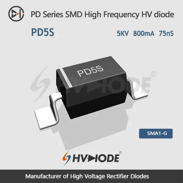 PD5S SMD High Voltage Diode 5KV 800mA 75nS