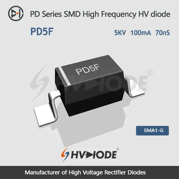 PD5F SMD High Voltage Diode 5KV 100mA 70nS