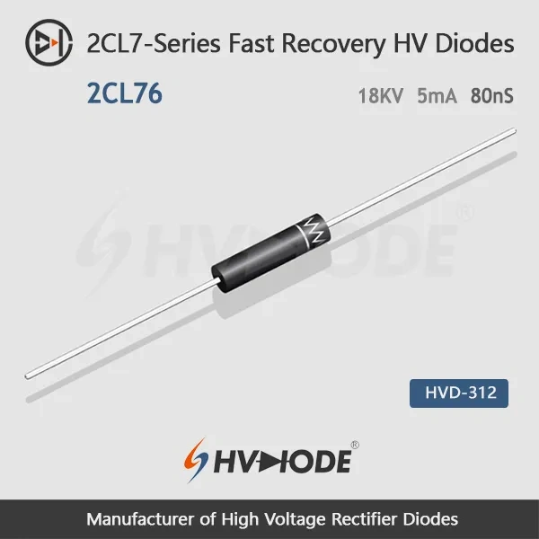 2CL76 Fast Recovery High Voltage Diode 18KV 5mA 80nS