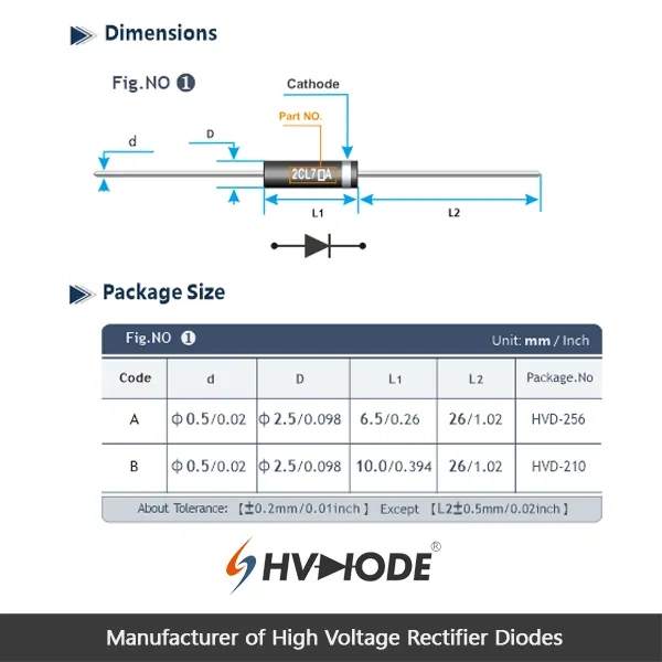 2CL69A Fast Recovery High Voltage Diode 4KV 5mA 80nS