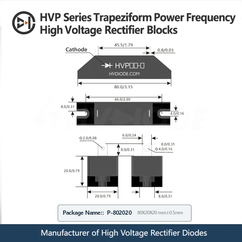 HVP Series Trapeziform Power Frequency High Voltage Rectifier Blocks
