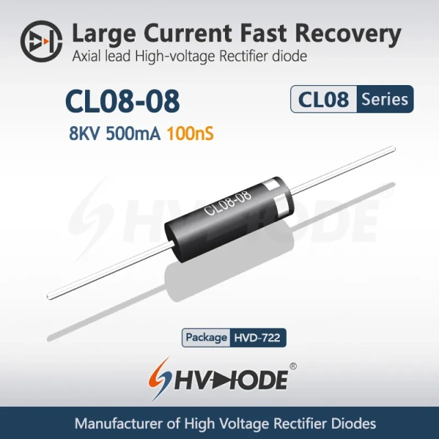 CL08-08 Fast Recovery High Voltage Diode 8KV 500mA 100nS