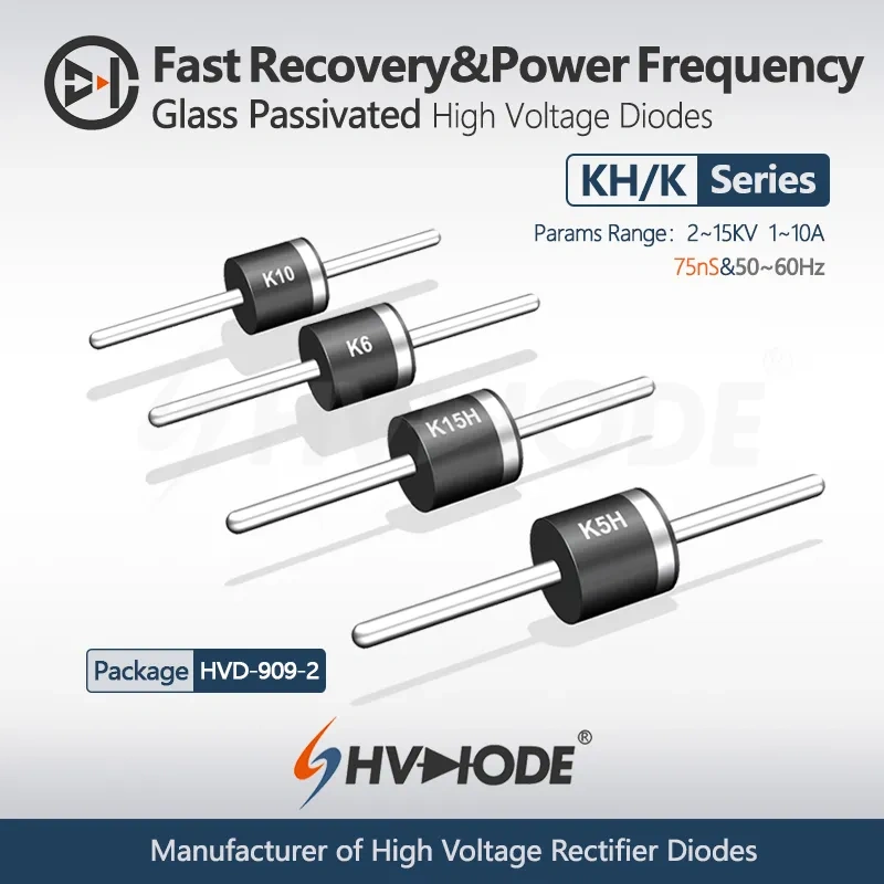 K Series Power Frequency&Fast Recovery Glass Passivated High Voltage Diodes