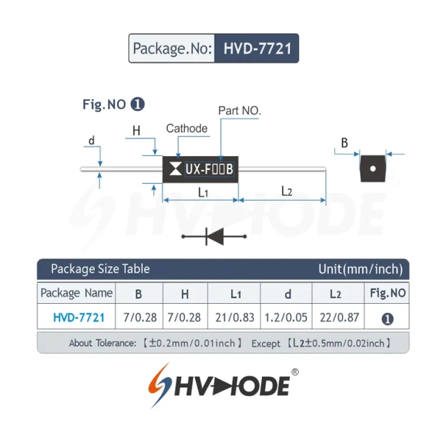 UX-Series Ultra Fast Recovery Axial lead High Voltage Diode