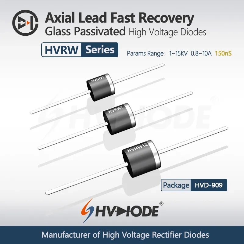 HVRW-Series Axial Lead Fast Recovery  Glass Passivated High Voltage Diodes