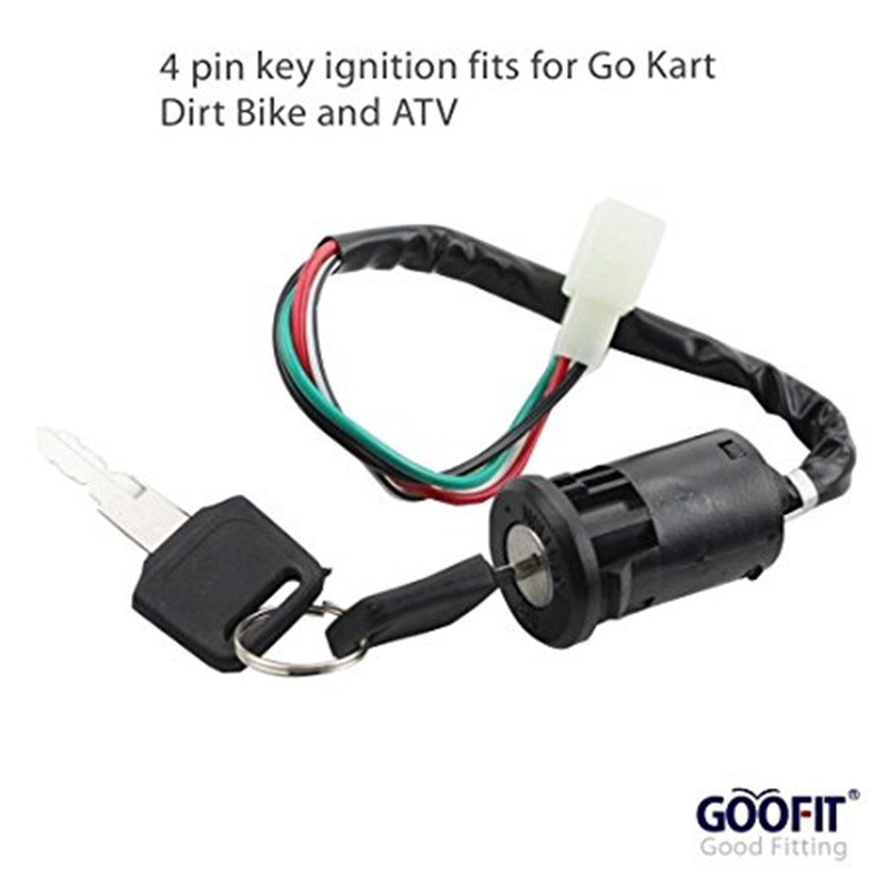 GOOFIT 4Pin Ignition Key Switch Set Replacement for Chinese Made 50cc 70cc 90cc 110cc 125cc ATV Dirt Bike Pocket Bike