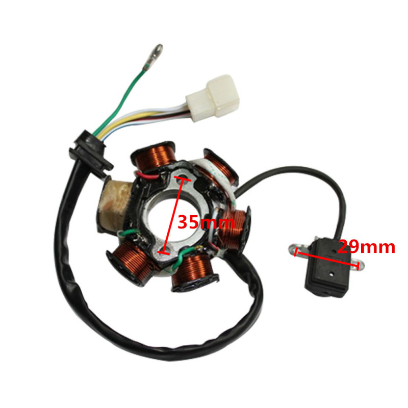 GOOFIT 6 Poles 5 Wires Half-Wave Ignition Magneto Stator Replacement For 50cc 70cc 90cc 110cc 125cc ATV Quad Pocket Bike