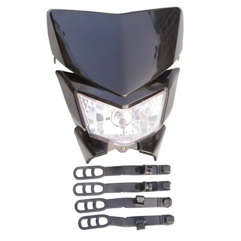 GOOFIT 12V 35W H4 black headlight lampshade with front fairing Replacement For motorcycle Dirtbike