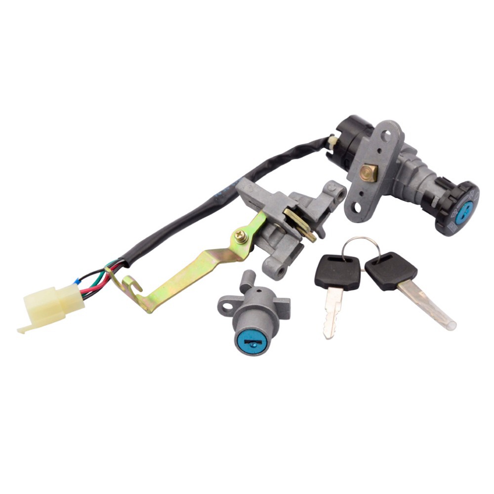 Ignition Switch Assembly For 50cc Moped/Scooter - 5-Pin Key Lock Set With Gas & Glove Box Locks - View #9