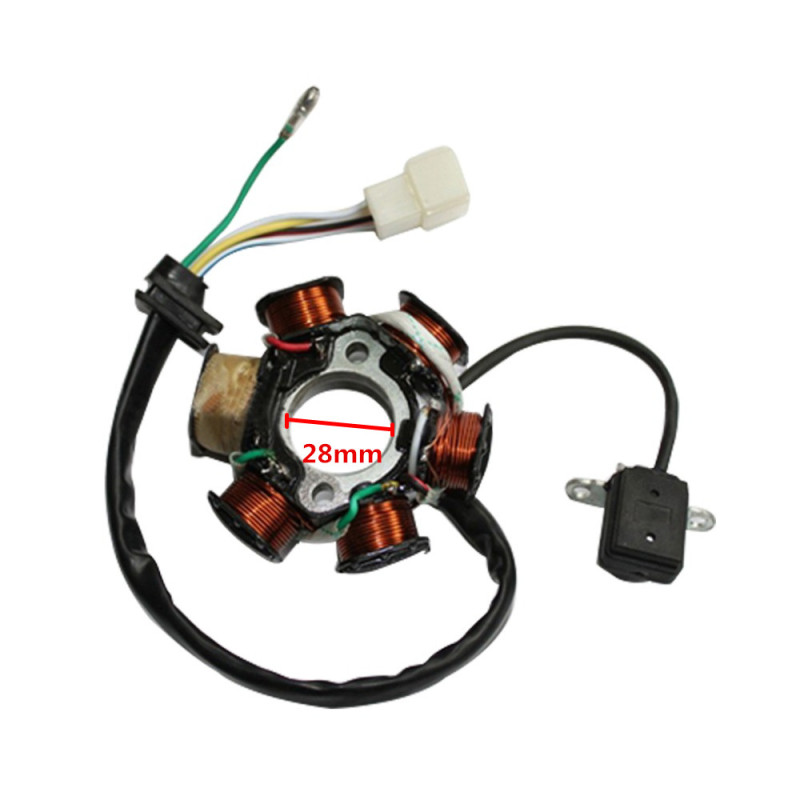 GOOFIT 6 Poles 5 Wires Half-Wave Ignition Magneto Stator Replacement For 50cc 70cc 90cc 110cc 125cc ATV Quad Pocket Bike