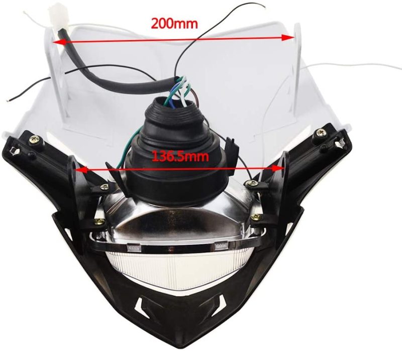 GOOFIT White H4 l 12V 35W Motorbike Headlight 2 Indicators lights Supermoto Motocross Approved Cover Halogen Indicator Fairing Lampshade lights Replac