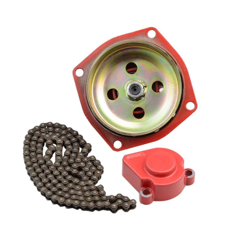 GOOFIT 44mm Red Hand puller carburetor connecting plate combination with chain 43cc- 49cc Top Kit of Piston Replacement For Bike Atv Quad Motocross