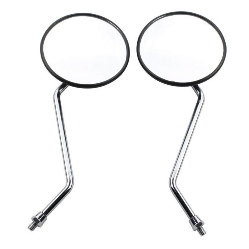 GOOFIT Adjustable 8mm Antenna Style Retro Vintage Round Rearview Mirrors Replacement for Motorcycle Go-Kart ATV Scooter Dirt-bike Mini-bike Moped Quad